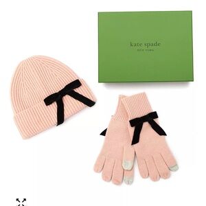 Kate Spade Pink Knit Hat and Gloves Set